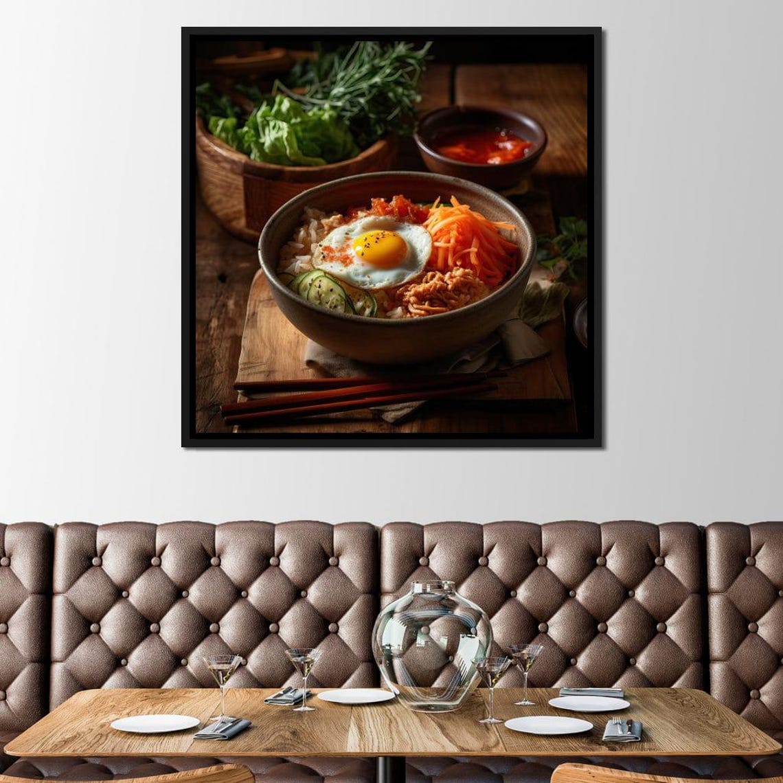 Korean Bibimbap Bowl Fried Egg Vibrant Food Photography Poster - Image 2