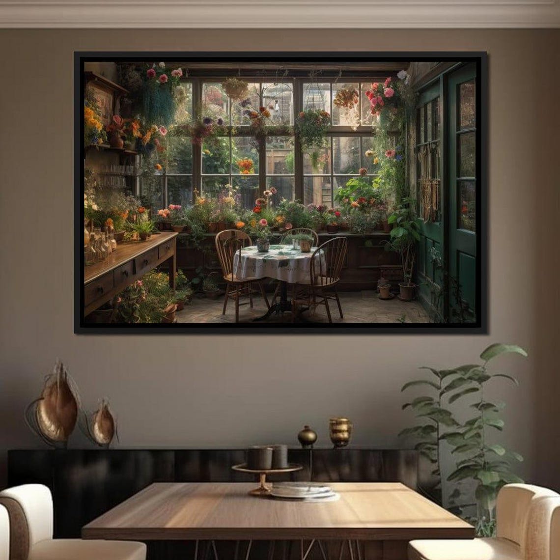 Indoor Botanical Greenhouse Sunroom Lush Plants Cozy Interior Poster - Image 4