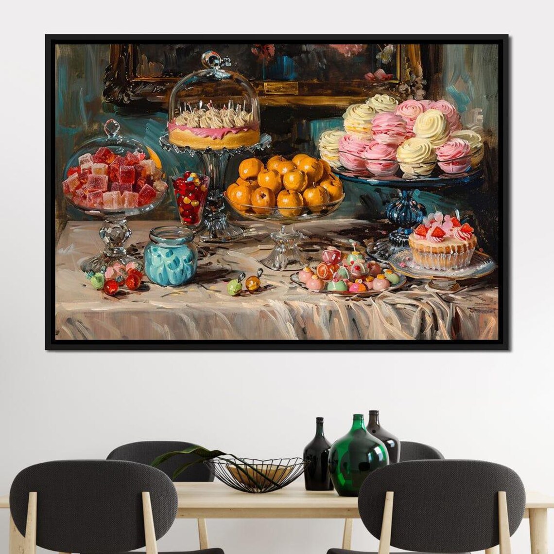 Lavish Dessert Table Cakes Cupcakes Candy Pastel Still Life Art Print - Image 3