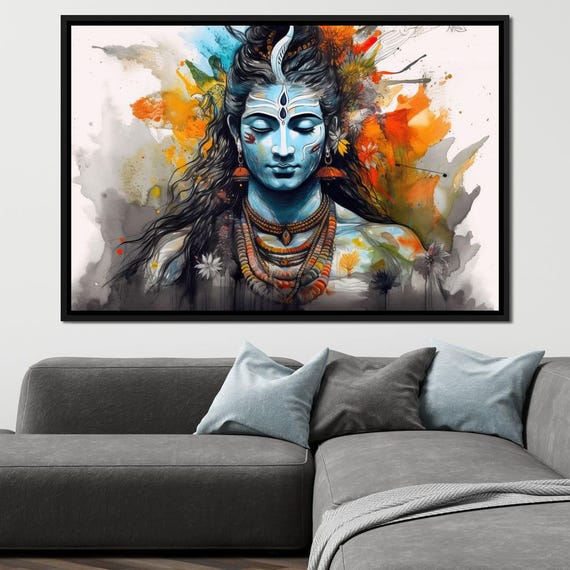Serene Shiva Hindu Wall Art Spiritual Home Decor Divine Masculine Meditation Art Indian Culture Zen Atmosphere By Nichecanvas