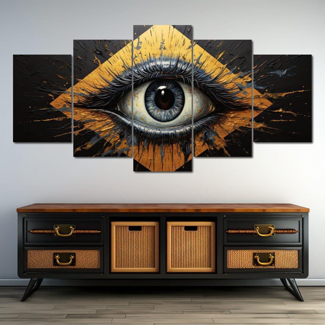 Mystic Eye Golden Diamond Abstract Black Gold Eye Art Wall Poster - Image 4