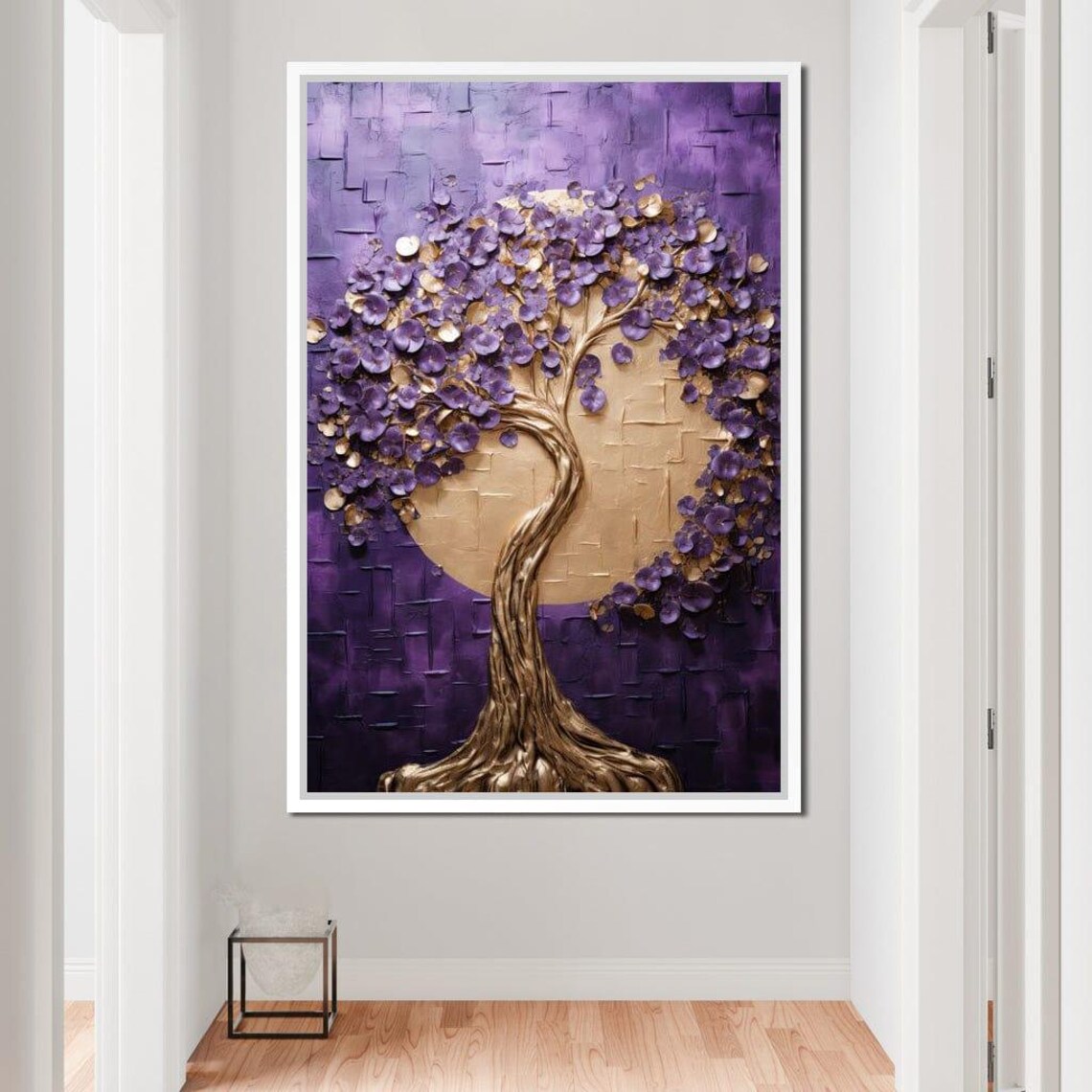 Golden Twilight Tree Wall Art, Modern Abstract - Image 3