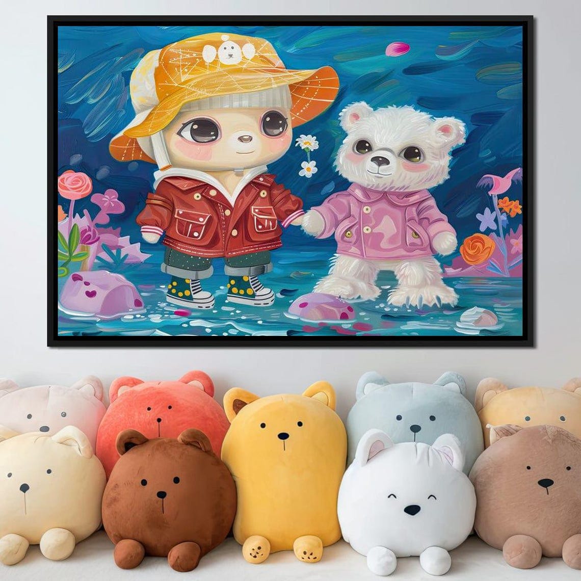 Beach Day Cartoon Friends Cute Animal Kids Room Seaside Fun Art Poster - Image 4