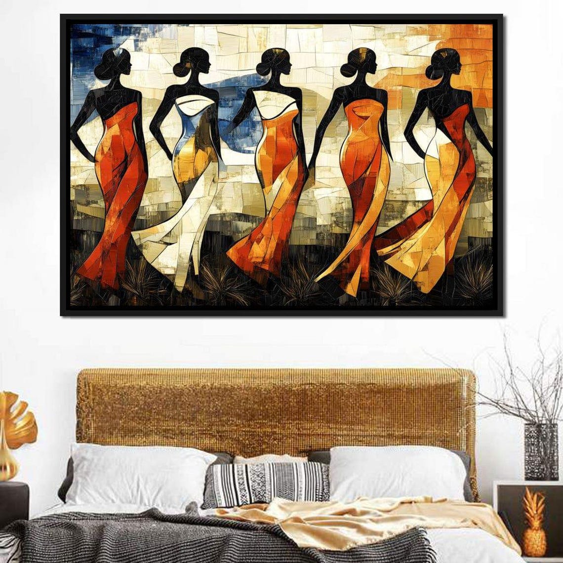Graceful Dance Of Silhouettes Colorful Abstract Home Decor Art Elegant Wall Decor Vibrant Dance Figures By Nichecanvas - Image 3