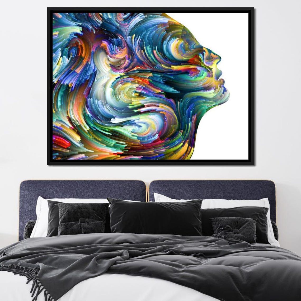 Colored Visage Profile, Abstract Art