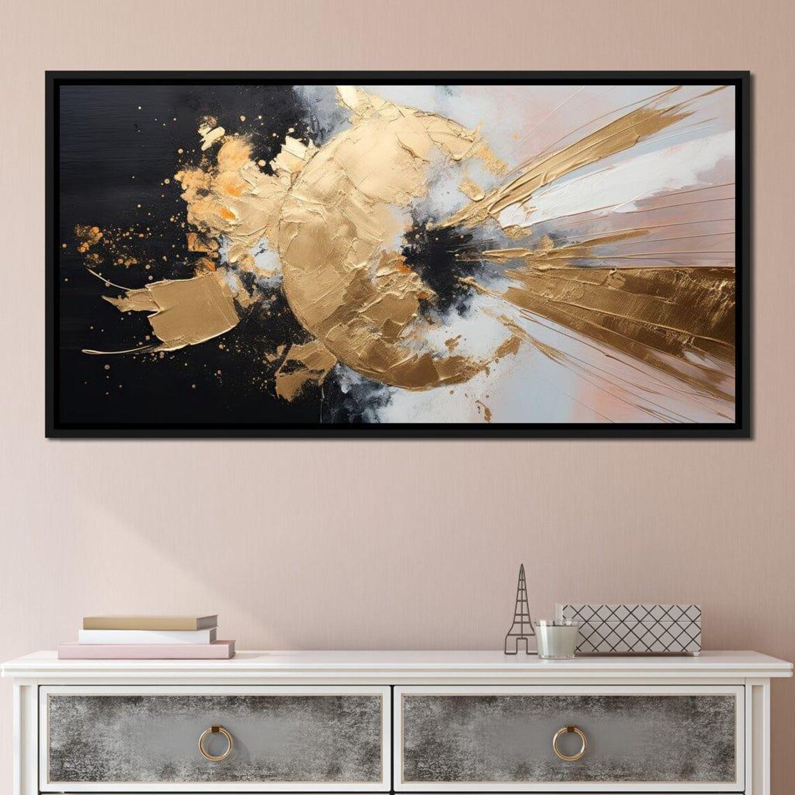 Auroral Brushstrokes Cascade, Modern Abstract Art Print - Image 2