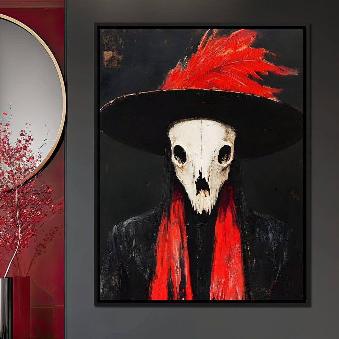 Enigmatic Shadowscape Essence Gothic Skull Home Decor Dark Fantasy Art Eerie Wall Decor By Nichecanvas