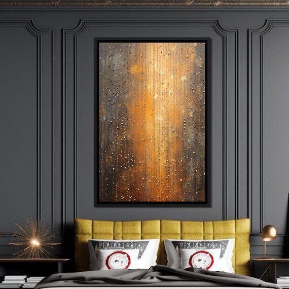 Splatter Melodies Abstract Art Modern Wall Decor Textured Golden Hues Home Luxury Decor By Nichecanvas