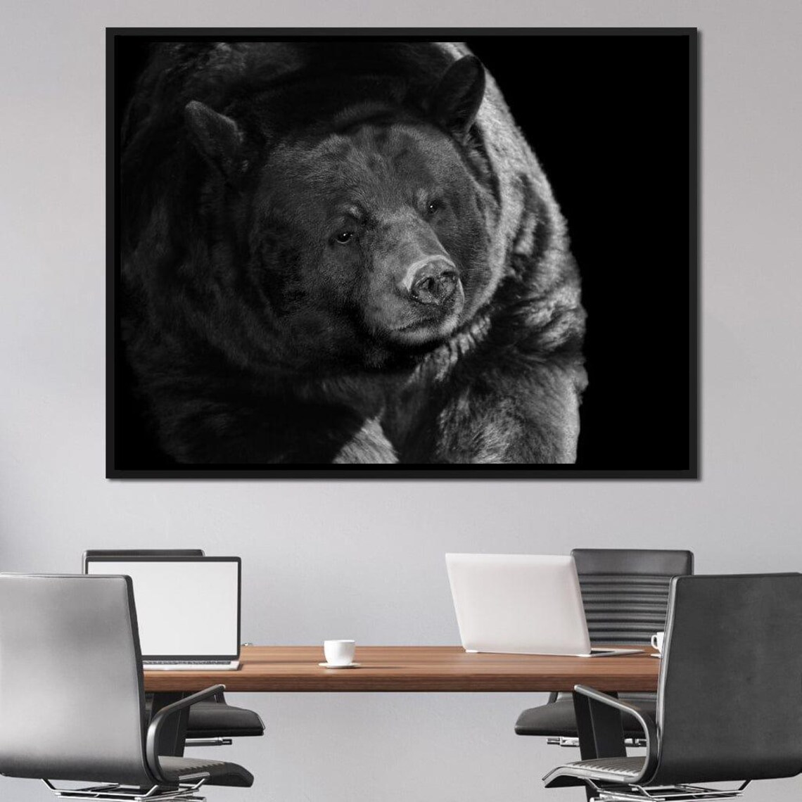 Black Bear Portrait Monochrome Wildlife Photography Fine Art Print
