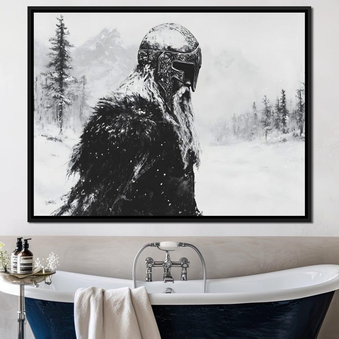 Viking Saga In Winter Majesty Nordic Warrior Wall Art Historical Heroic Scene Home Decor By Nichecanvas - Image 4