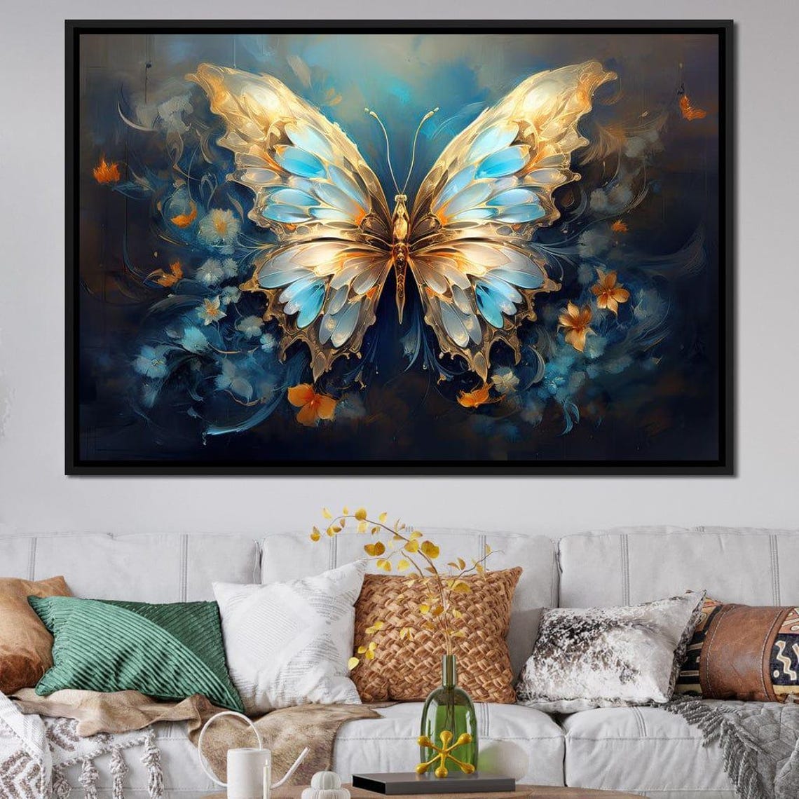 Ethereal Monarchs Flight Cole Williams Dreamy Butterfly Wall Art Whimsical Nature Decor Vibrant Azure By Nichecanvas - Image 4