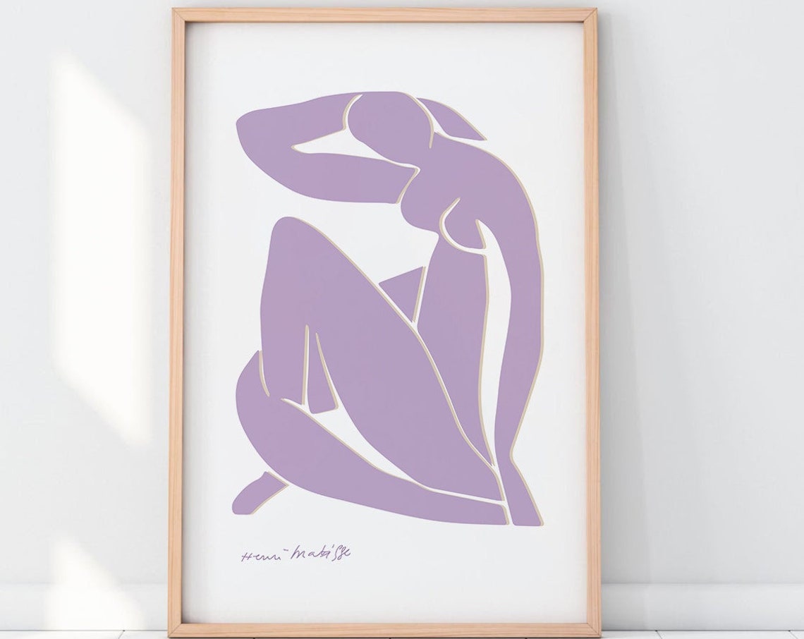 Henri Matisse Lilac Nude Abstract Cut Out Modern Fine Art Poster - Image 2