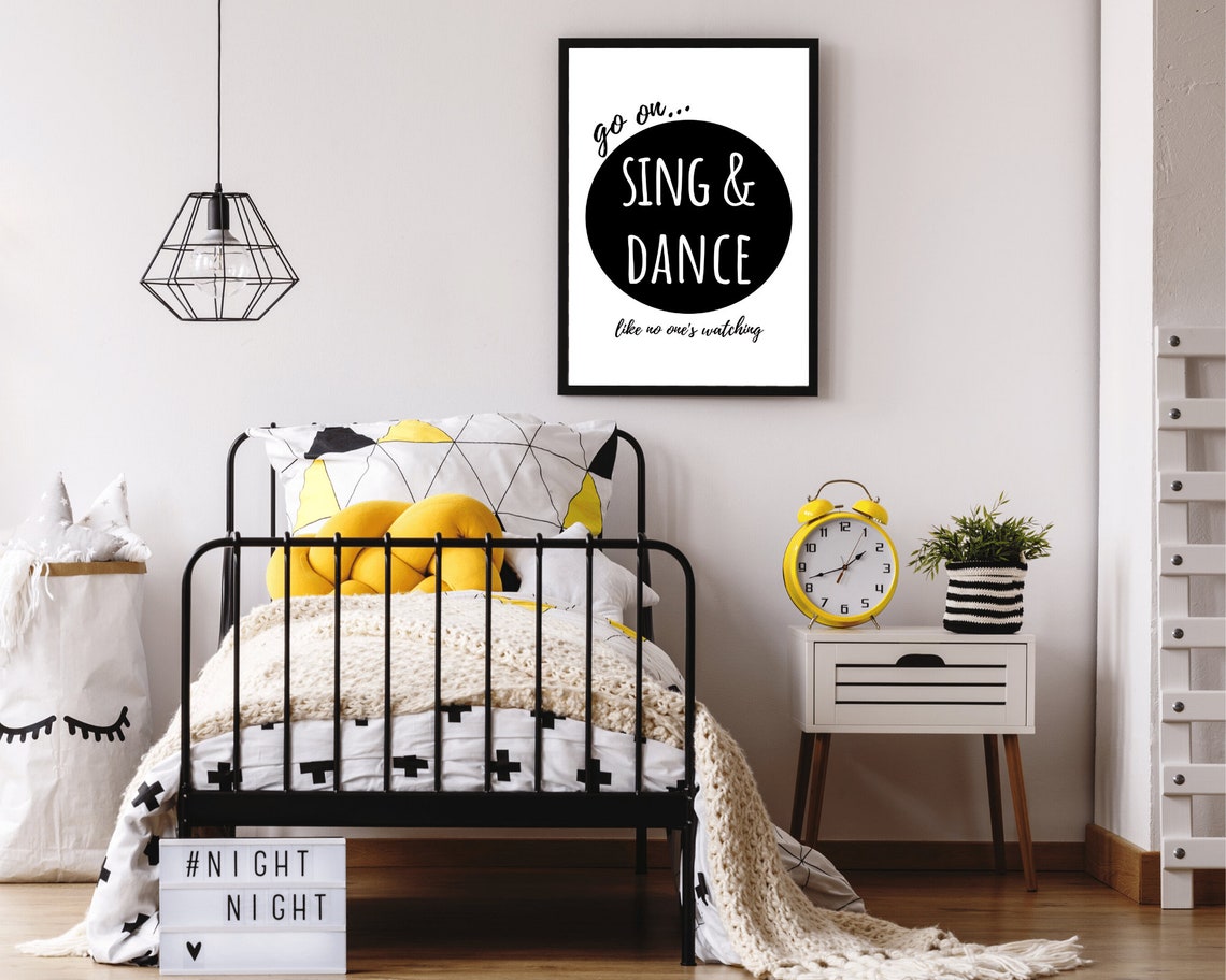 Go On Sing And Dance Like No One's Watching Typography Circle Wall Art - Image 2