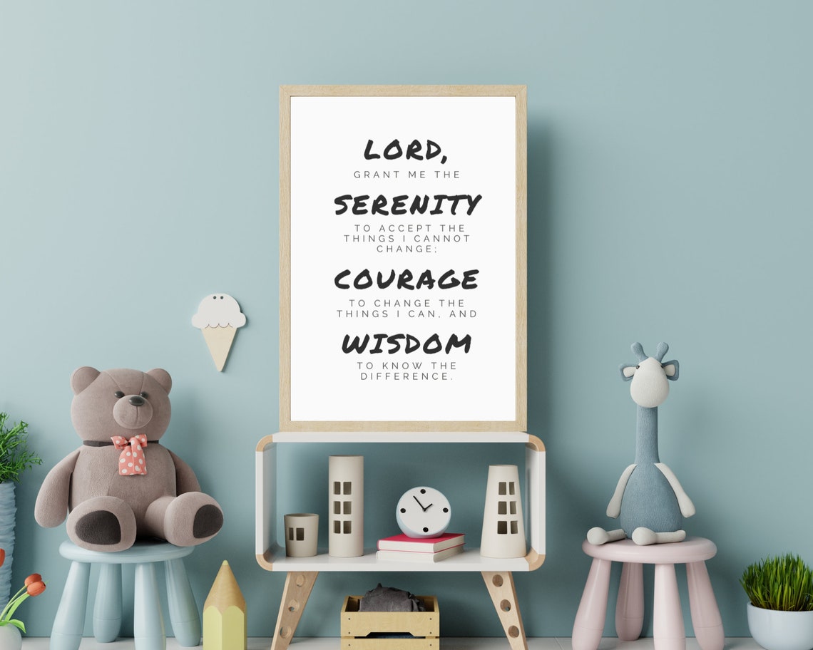 Serenity Prayer Poster Religious Quote Print Bible Verse Wall Art Decor Christian Home Scripture Instant - Image 2