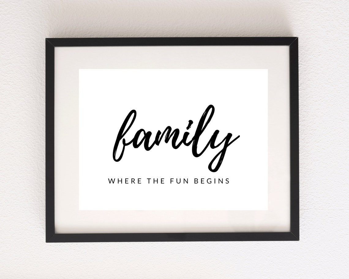 Family Where The Fun Begins Family Sign Front Door Art Entryway Quote Family Wall Art Home Decor Living Room Art - Image 5