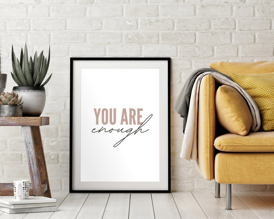 You Are Enough Self Affirmation Quote, Motivational Decor - Image 4