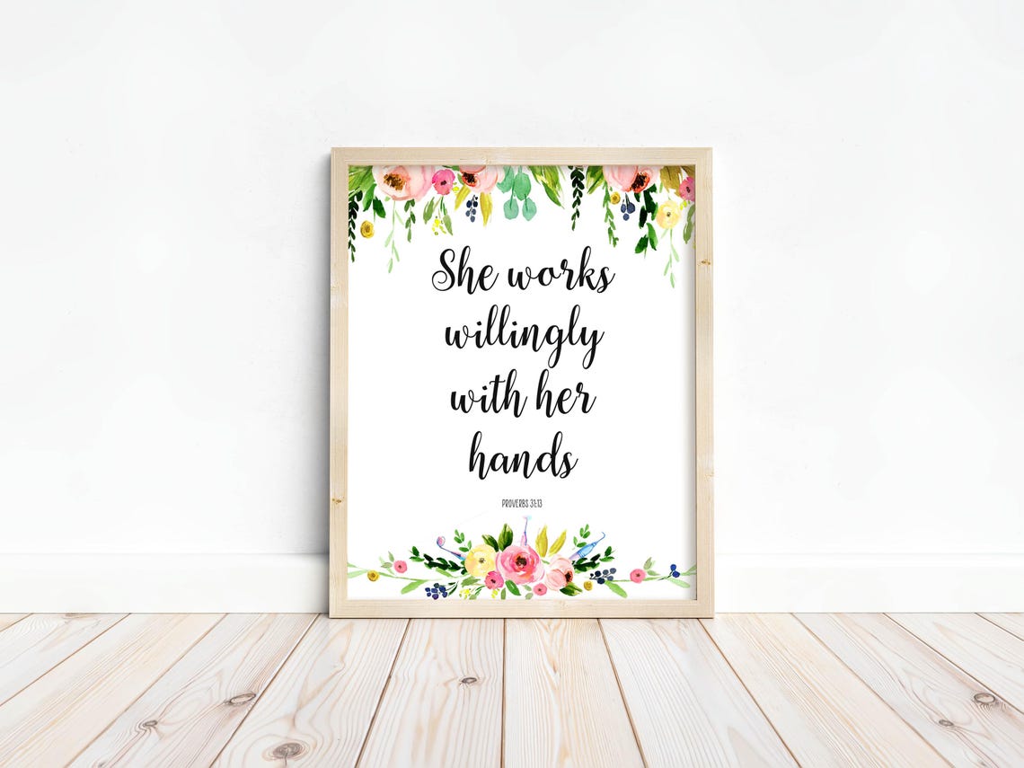 She Works Willingly With Her Hands Proverbs 31 13 Dental Gift Poster - Image 3