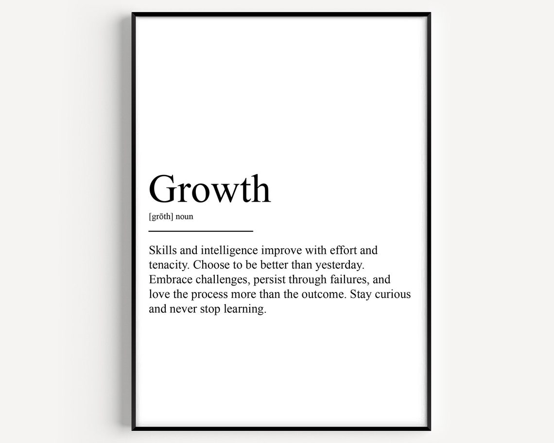 Growth Definition Minimalist Dictionary Style Inspirational Poster