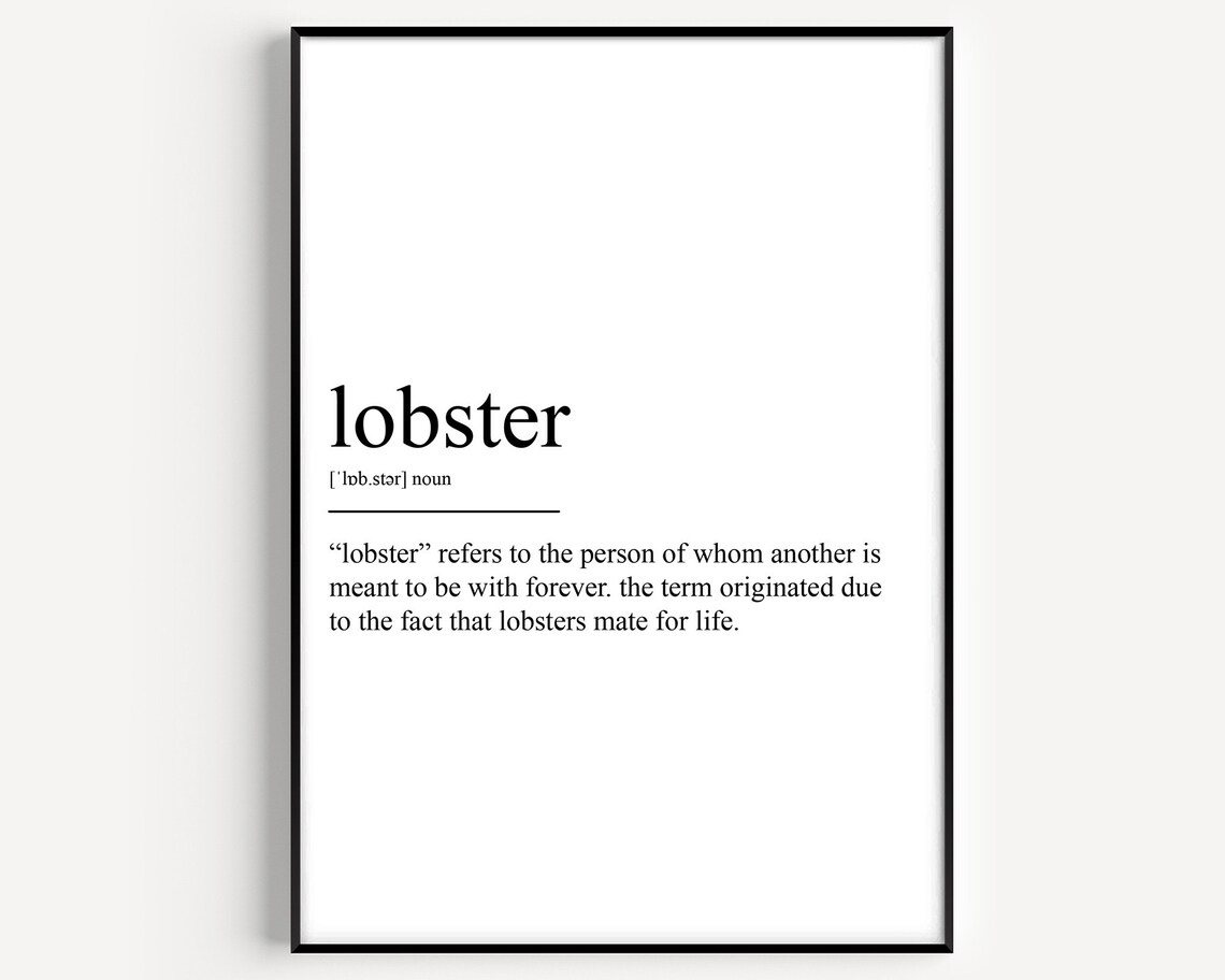 Lobster Definition Art Print, Coastal Sea Life