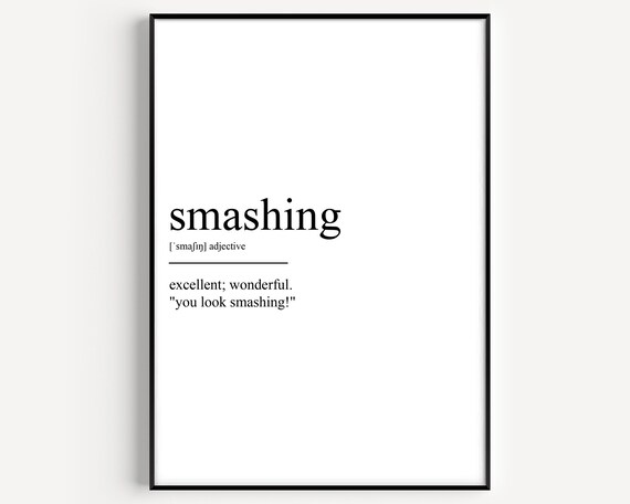 Smashing Funny Dictionary Definition British Slang Word Art Poster