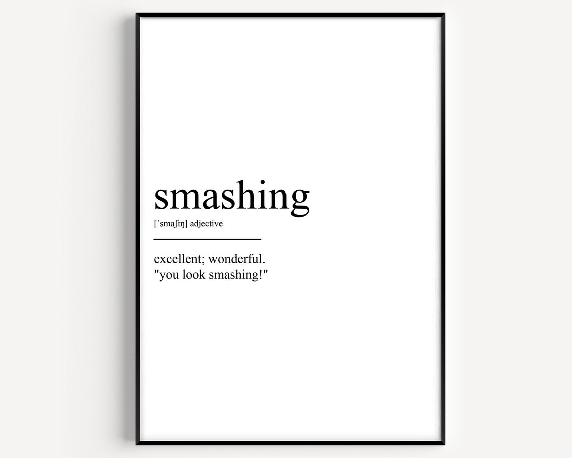 Smashing Funny Dictionary Definition British Slang Word Art Poster