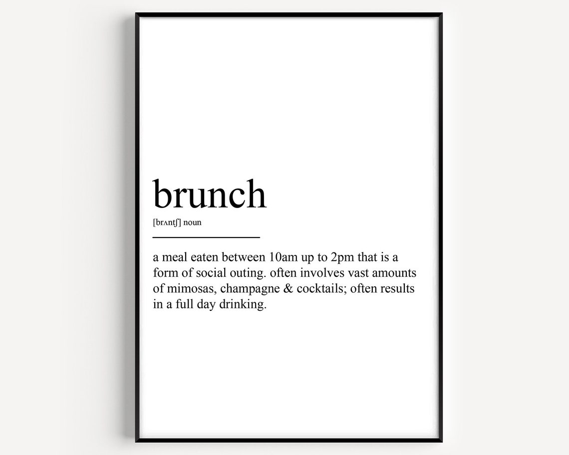 Brunch Funny Dictionary Definition For Kitchen And Dining Gift Poster