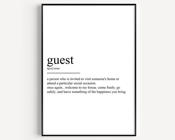 Guest Definition Poster Print