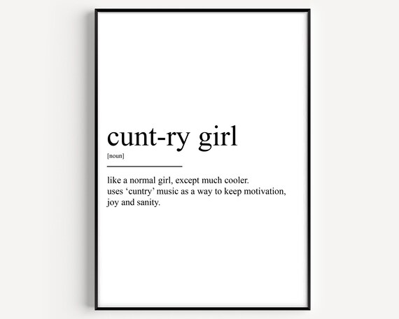 Playful Country Girl Definition Funny Dictionary Style Word Poster