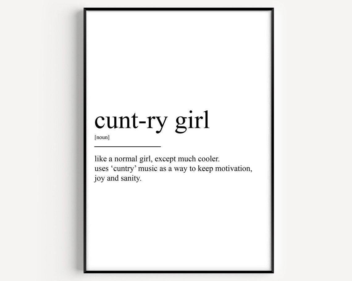Playful Country Girl Definition Funny Dictionary Style Word Poster