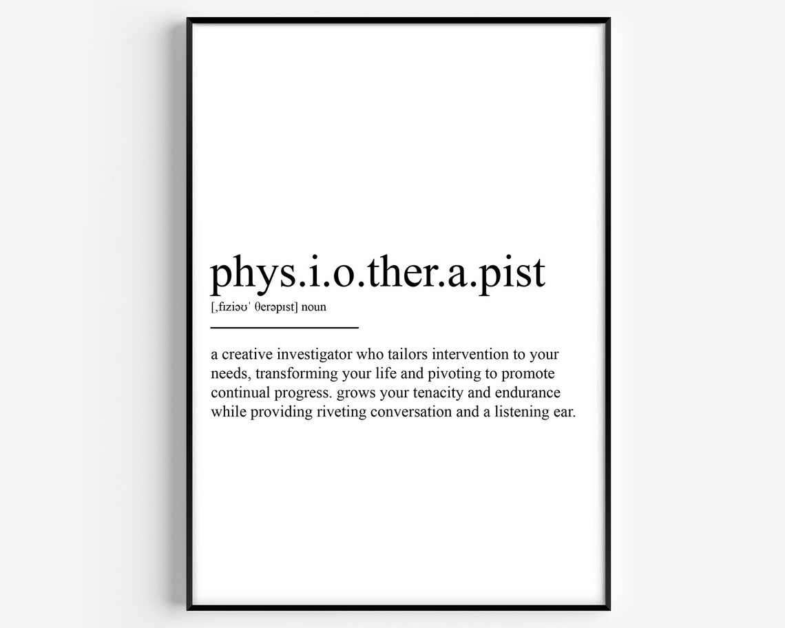 Physiotherapist Definition Wall Art Print