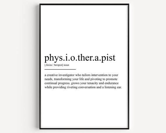 Physiotherapist Definition Wall Art Print