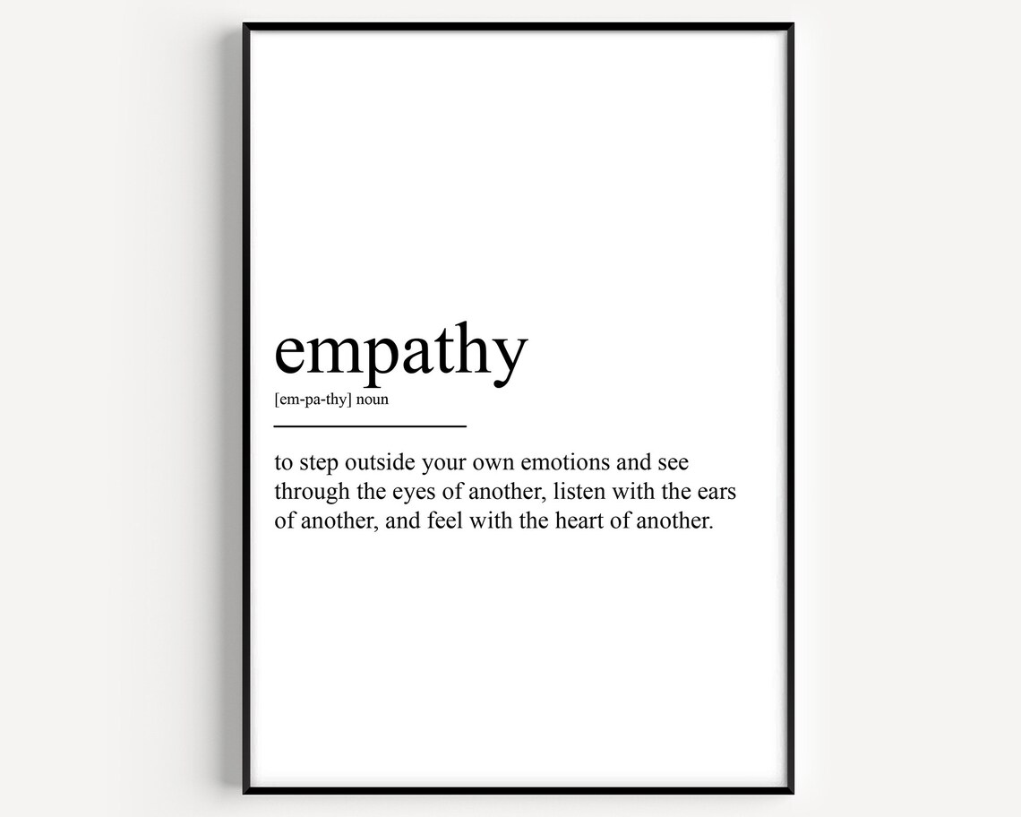 Empathy Definition Art Print, Typography Quote