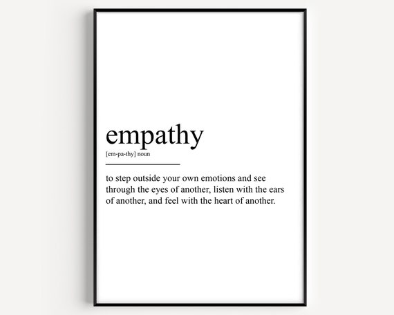 Empathy Definition Art Print, Typography Quote