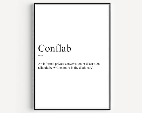 Conflab Definition Dictionary Style Word Nerd Typography Art Poster