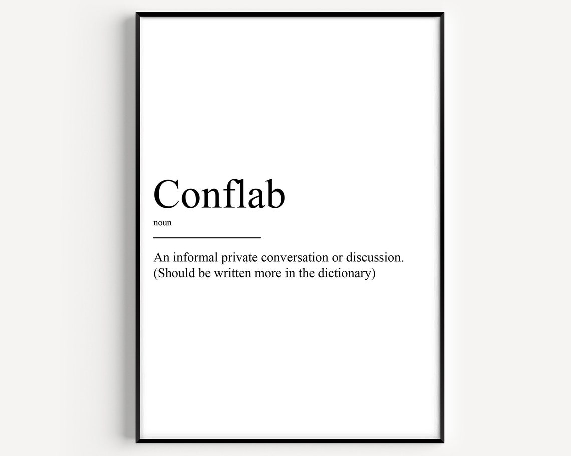 Conflab Definition Dictionary Style Word Nerd Typography Art Poster