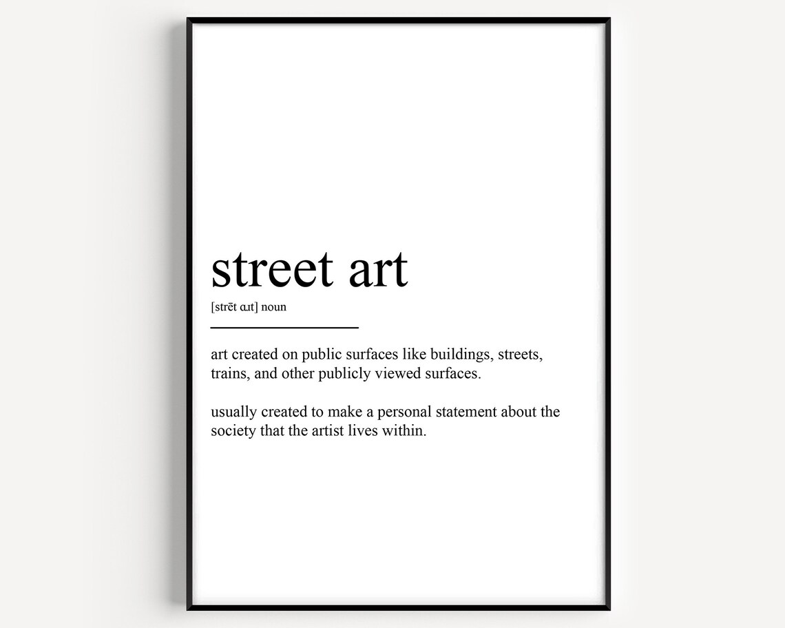 Street Art Definition Public Walls Statement Artist Quote Poster