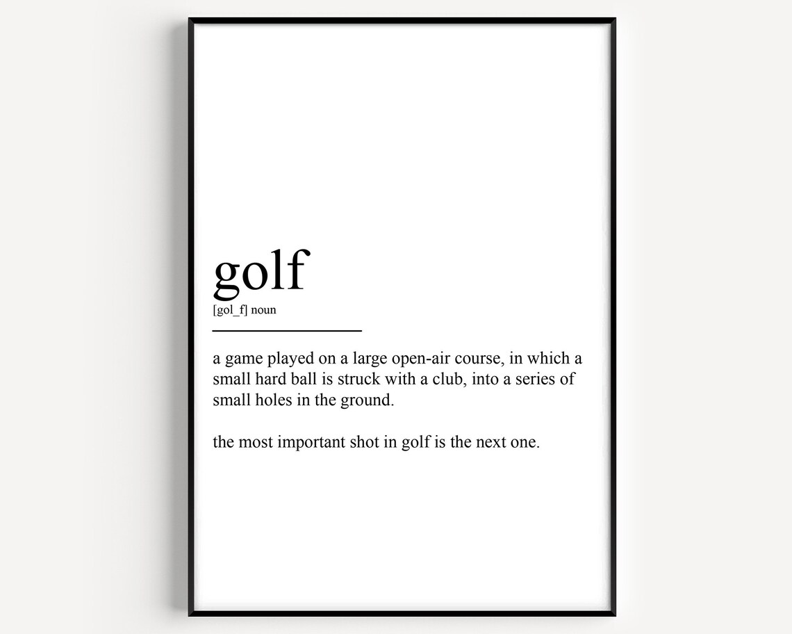 Golf Definition Art Print, Sports Wall Decor