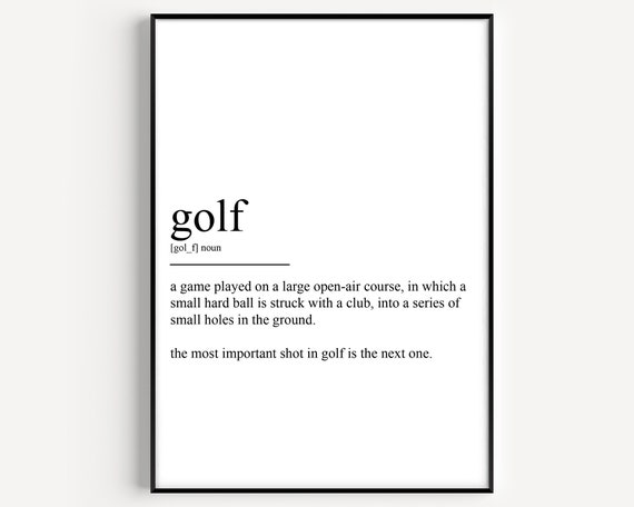 Golf Definition Art Print, Sports Wall Decor