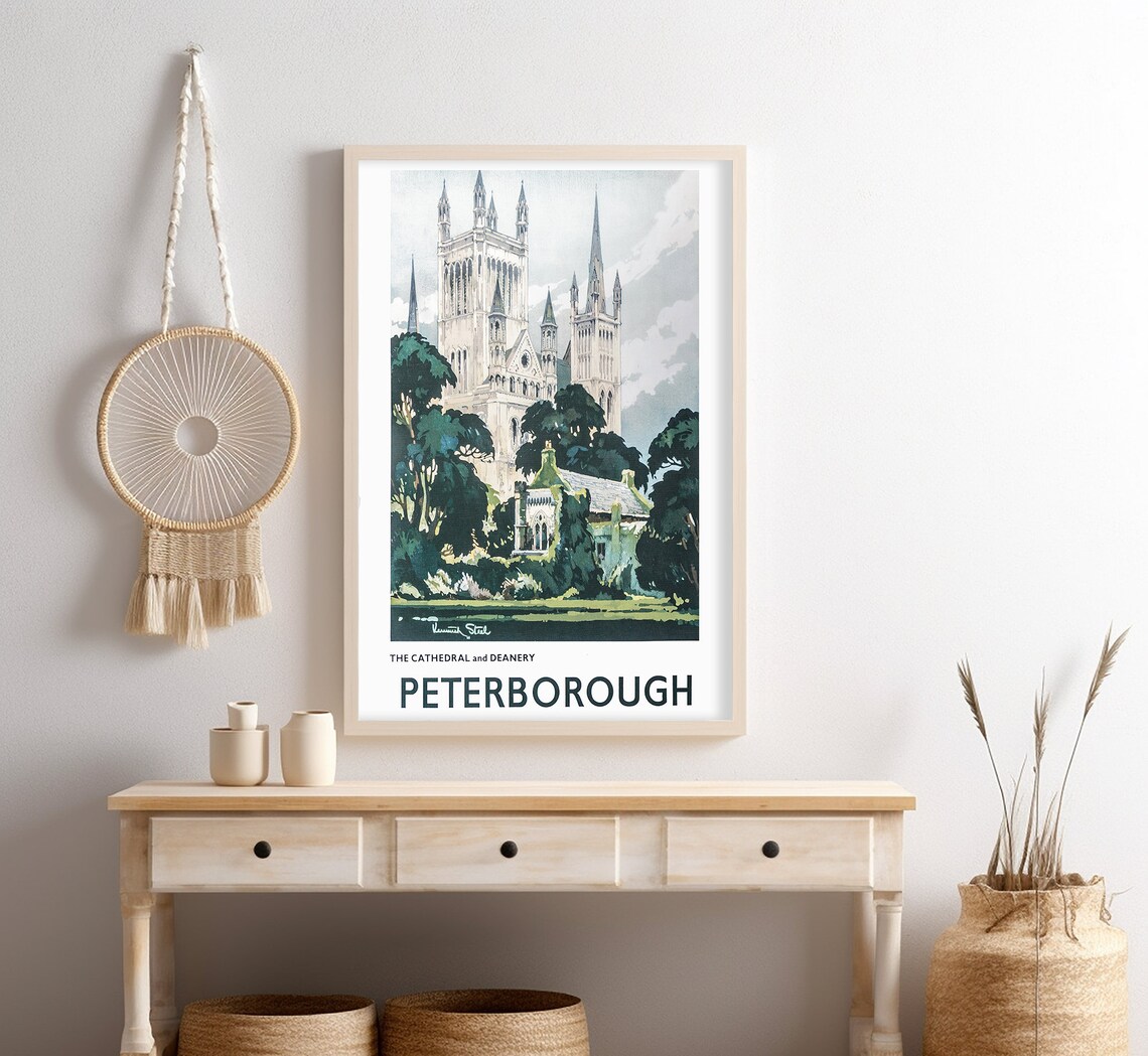 Peterborough Cathedral, UK Vintage Travel Poster - Image 4
