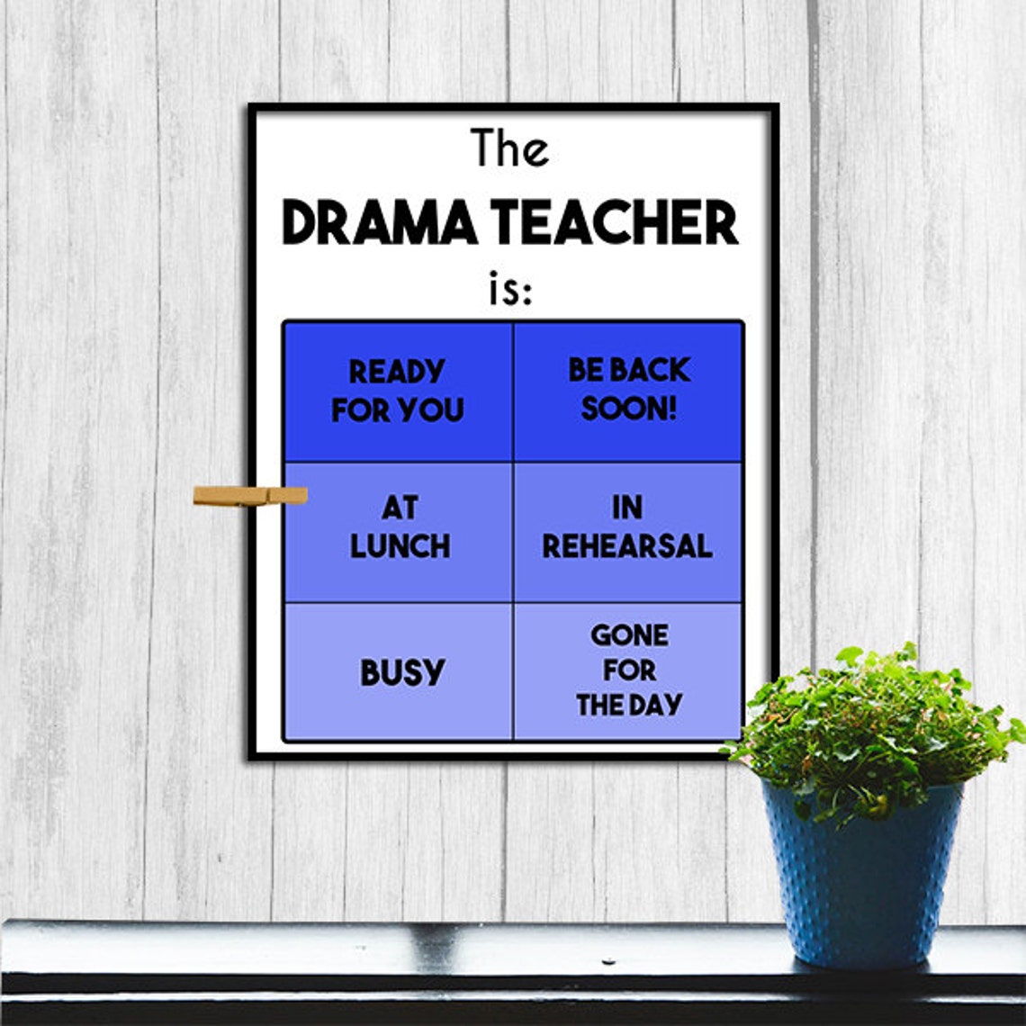 Drama Teacher Classroom Status Door Sign Funny Teacher Gift Poster
