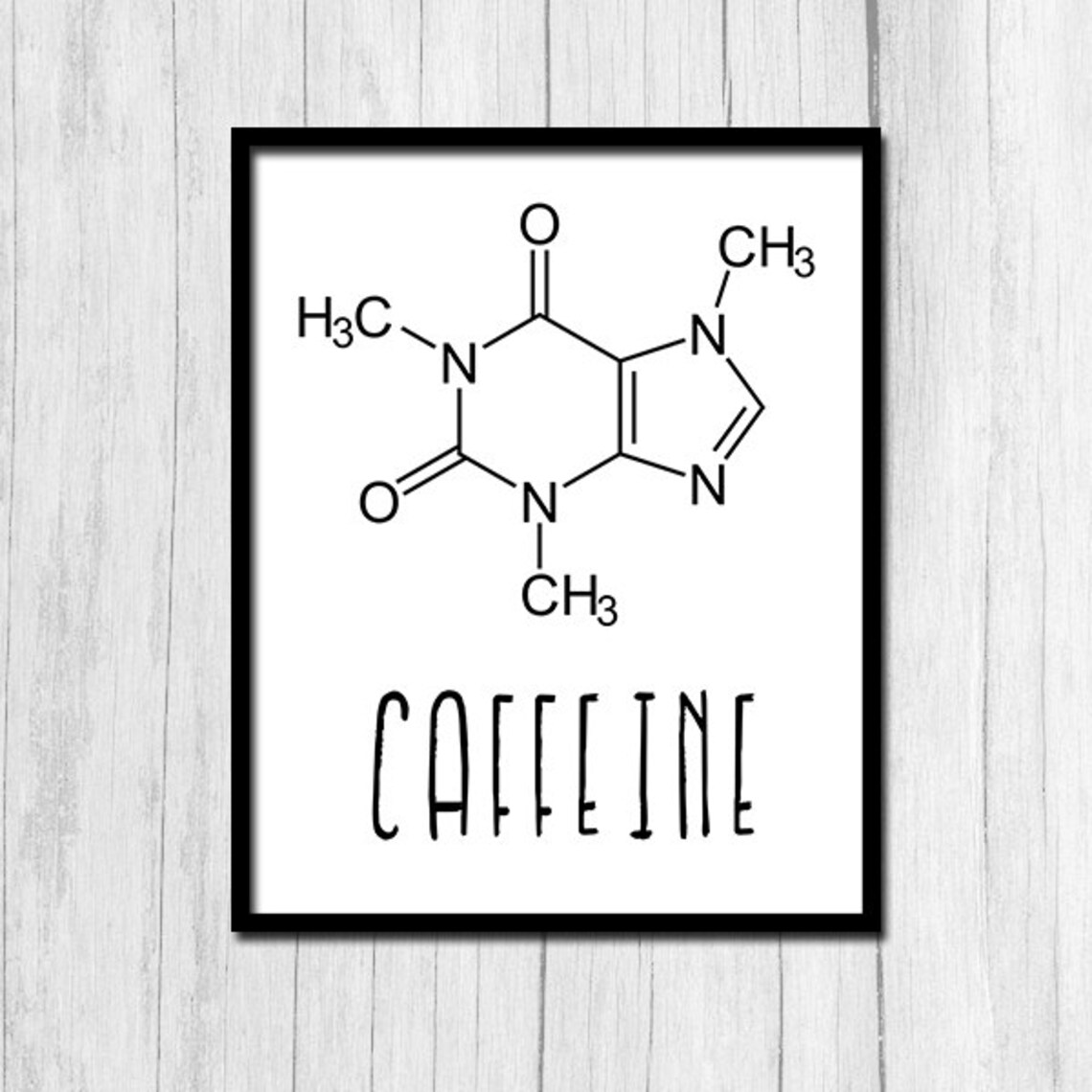 Caffeine Chemistry Art Print, Instant Science Poster