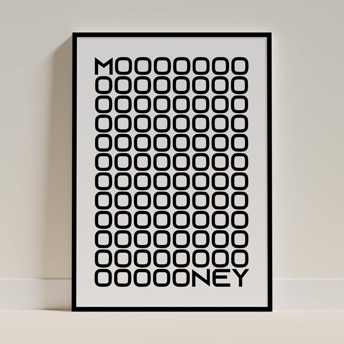 Money Typography Print Minimalist Wall Art Modern Quote Office Decor Poster