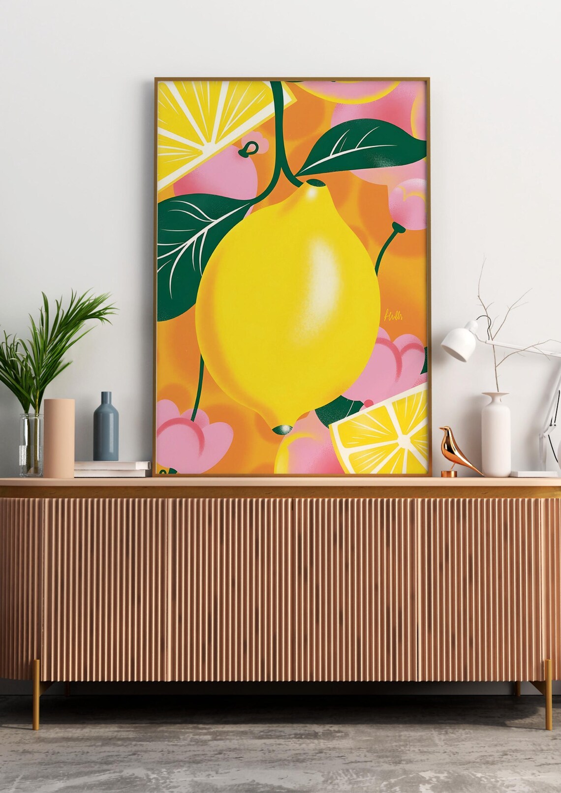Citrus Fruits Retro Vintage Fruit Illustration