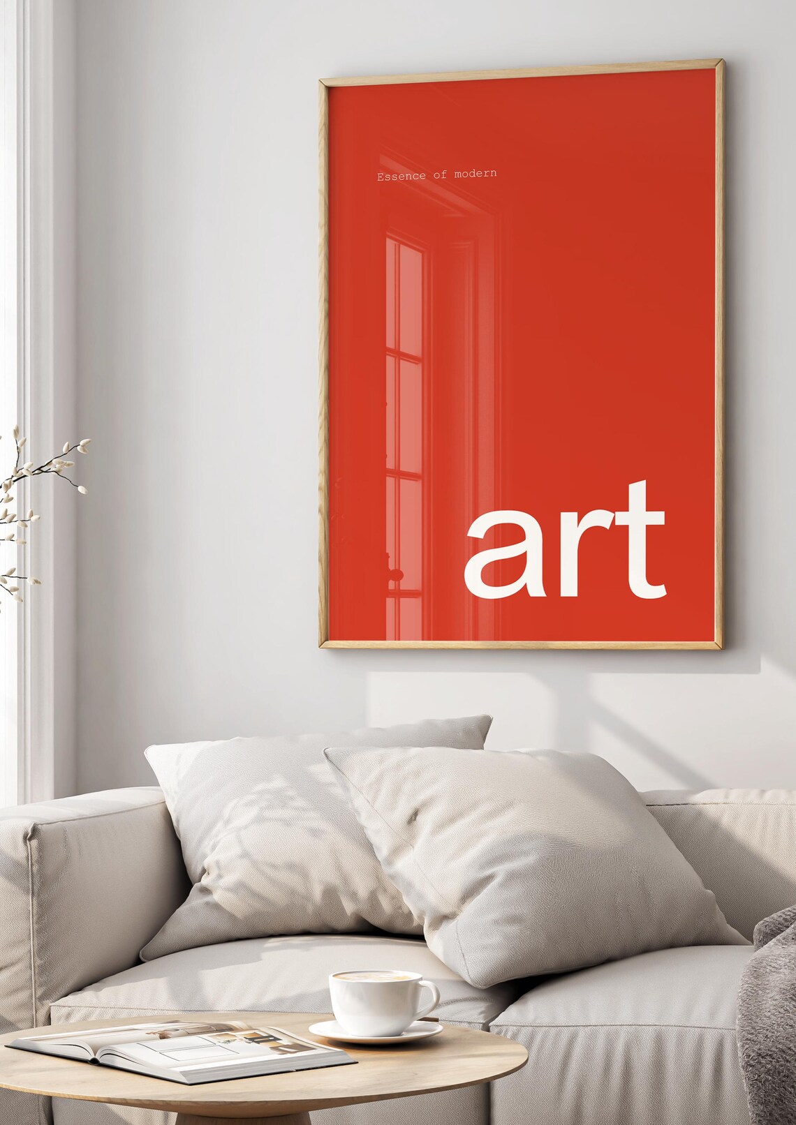 Modern Minimalist Poster, Orange Background White Text - Image 2