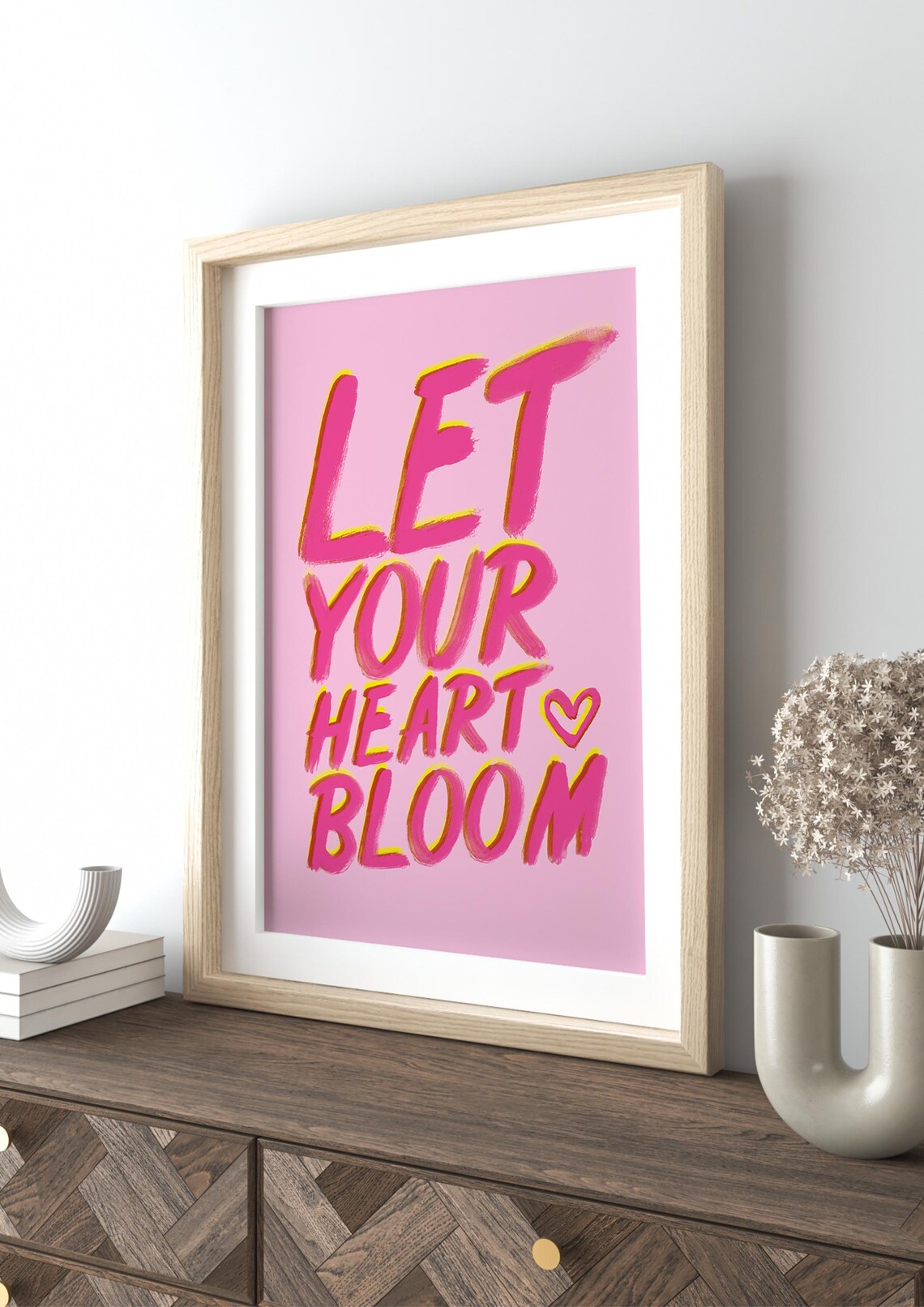 Let Love Bloom Forever Modern Typographic Poster - Image 2