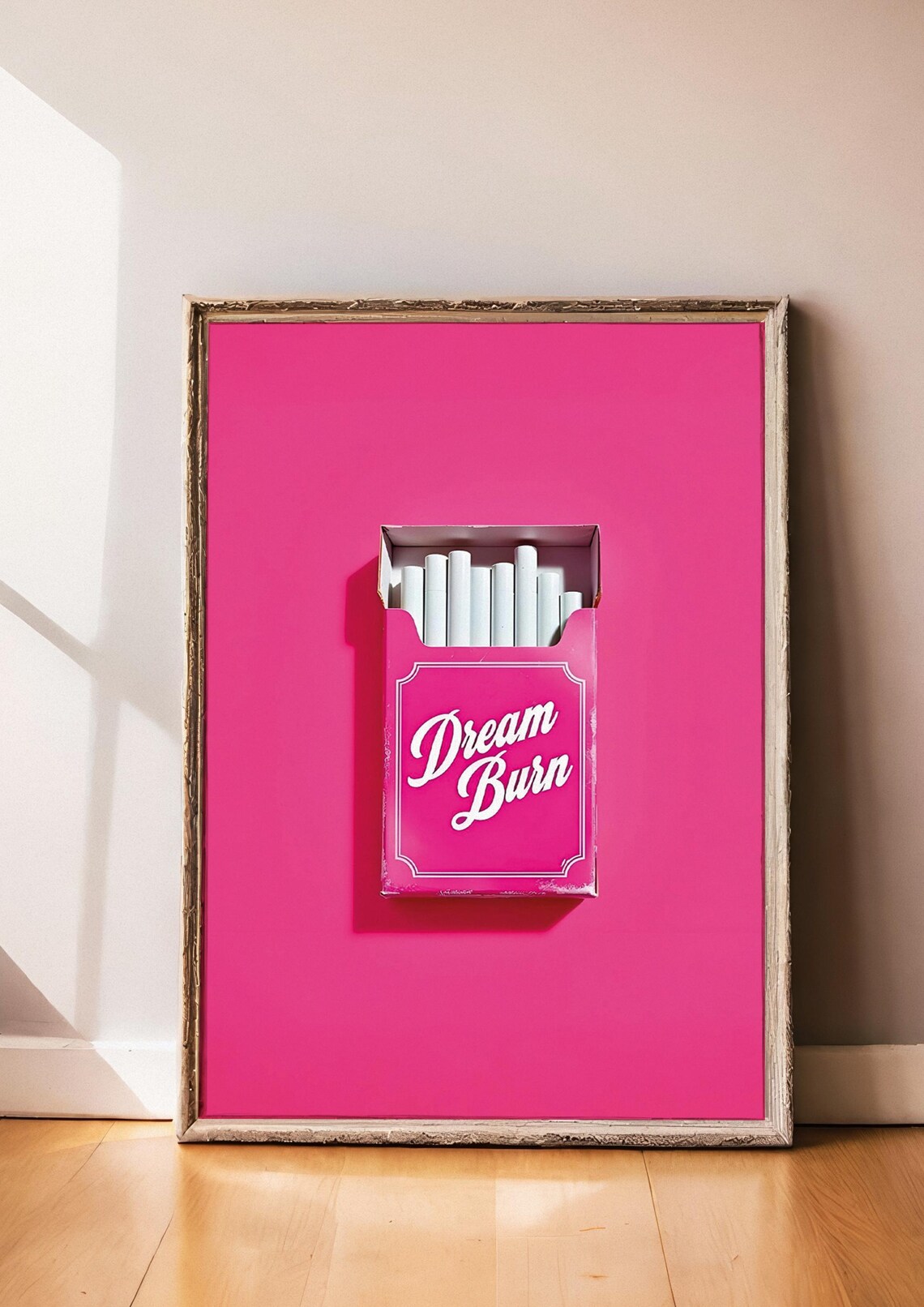 Dream Burn Retro Cigarette Pack, Vintage Neon Design