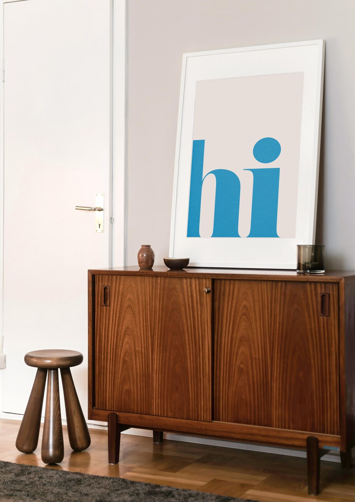 Hi Minimalist Poster, Text On White Background - Image 3
