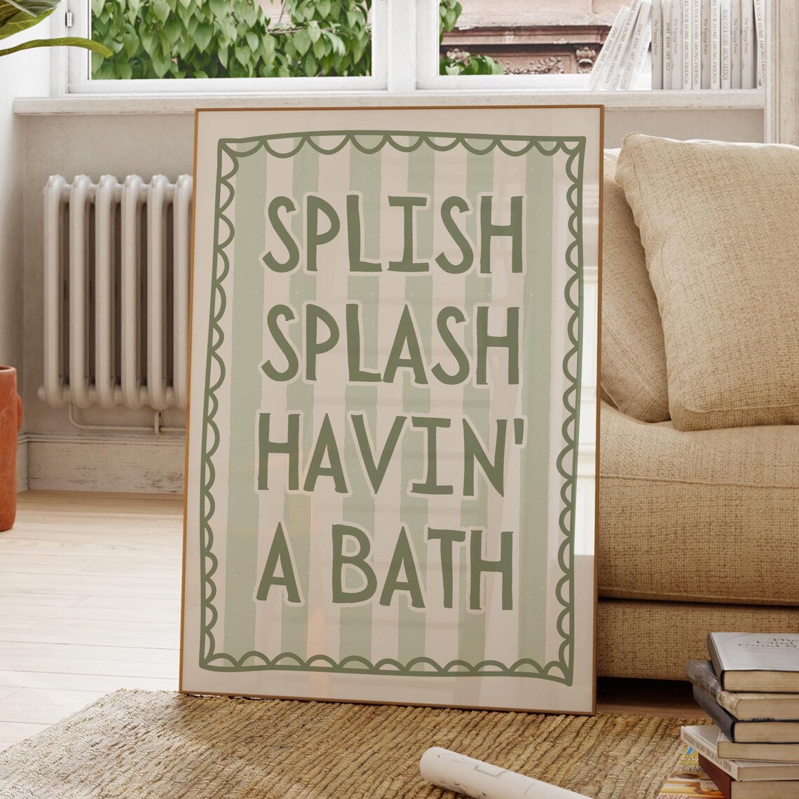 Splish Splash Funny Bath Poster, Retro Dorm Decor