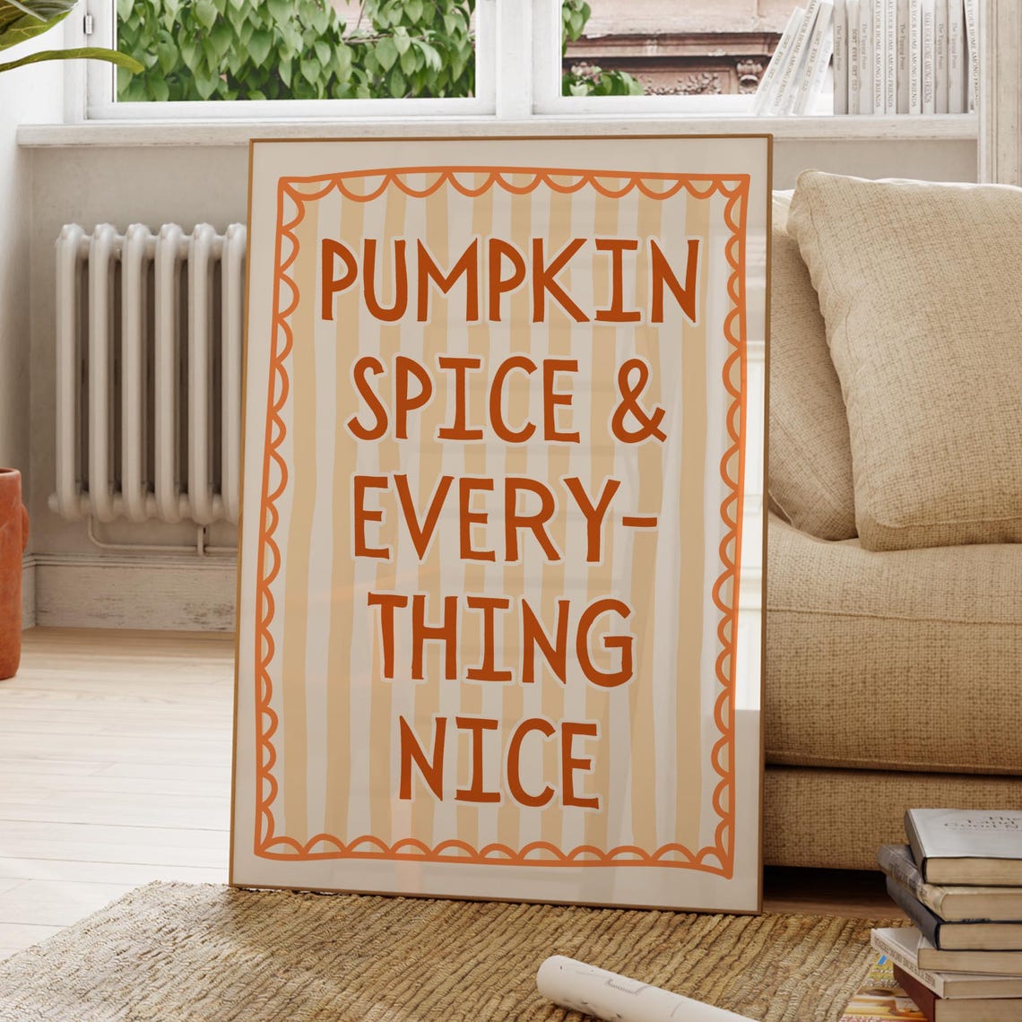 Pumpkin Spice And Everything Nice Fall Quote Poster Dorm Room Decor