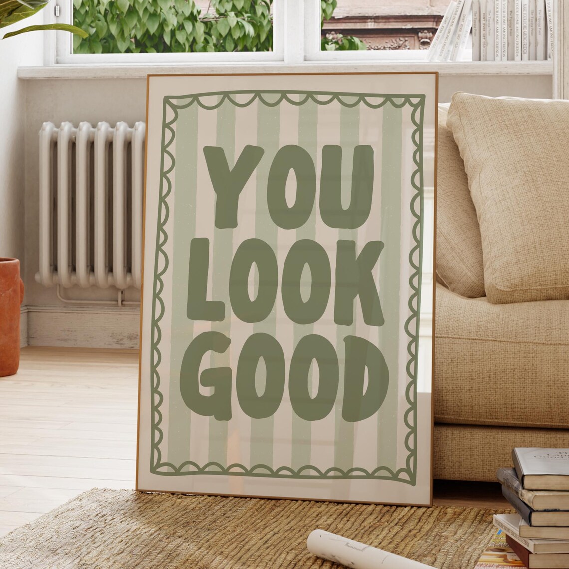You Look Good Print, Funny Bathroom Retro Poster